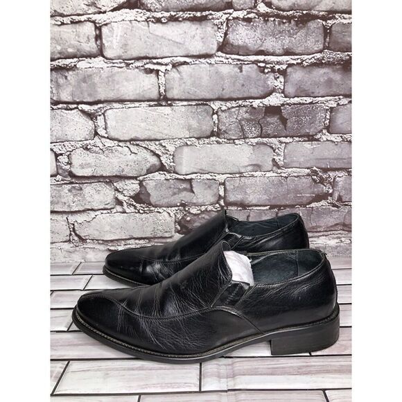 Via Spiga Delano Black Leather Pointed Loafers Dress Shoes Men’s sz 7M US/41.5EU main image 4